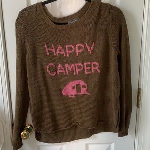 Cute happy camper sweater! So soft and adorable